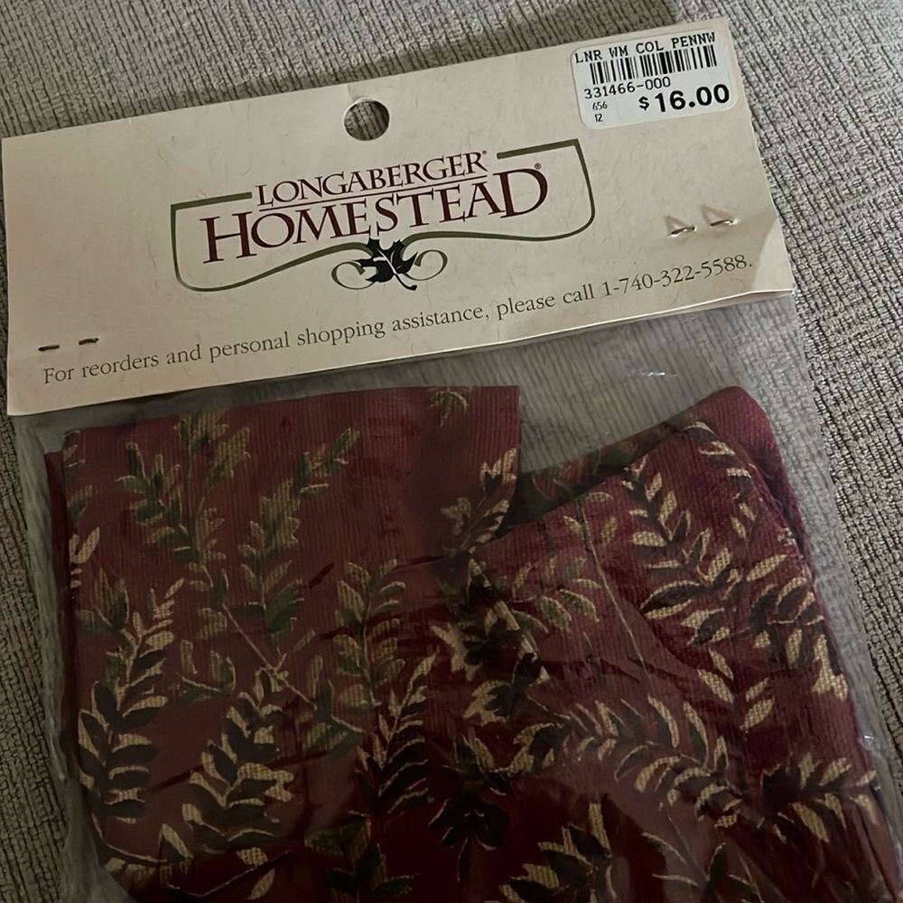 Longaberger Woven Memories Basket Liner
